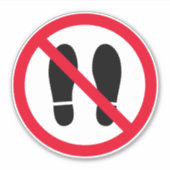 Verboden voetstappen teken vinyl sticker (Voorkant)