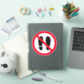 Verboden voetstappen teken vinyl sticker (iPad Cover)