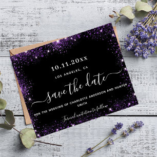 Verboden zwarte paarse glitter-budget flyer