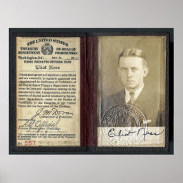 VERBODSAGENT ELIOT NESS CREDENTIALS 1927 POSTER