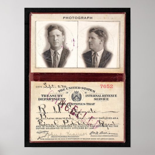 VERBODSAGENT SHUMATE 1920 POSTER (Voorkant)