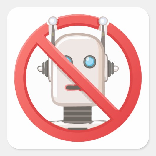 Verbodsbord voor het gebruik van kunstmatige intel vierkante sticker (Voorkant)