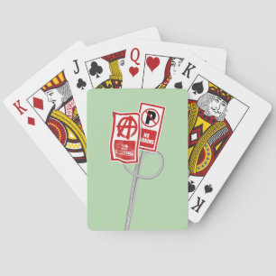 Verbodsbord voor parkeeraanarchie pokerkaarten