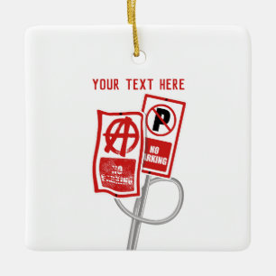 Verbodsbord voor parkeeranarchie keramisch ornament