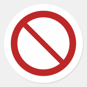 VerbodSign2_Vector_Clipart verbod niet Ronde Sticker
