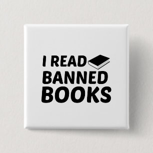 VERBOEKEN LEZEN VIERKANTE BUTTON 5,1 CM
