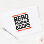 VERBOEKEN LEZEN VIERKANTE STICKER (Envelop)