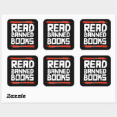 VERBOEKEN LEZEN VIERKANTE STICKER (Vel)