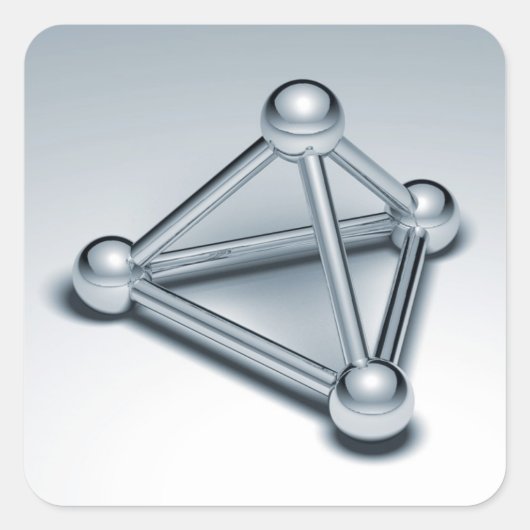 Verbonden bollen vierkante sticker (Voorkant)