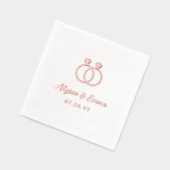 Verbonden Diamanten Trouwringen LGBT Wedding Folie Servetten (Links)