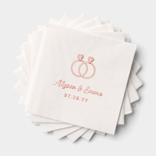 Verbonden Diamanten Trouwringen LGBT Wedding Folie Servetten