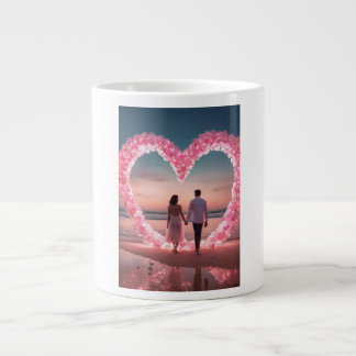 Verbonden door liefde, gevoed door koffie." extra grote beker