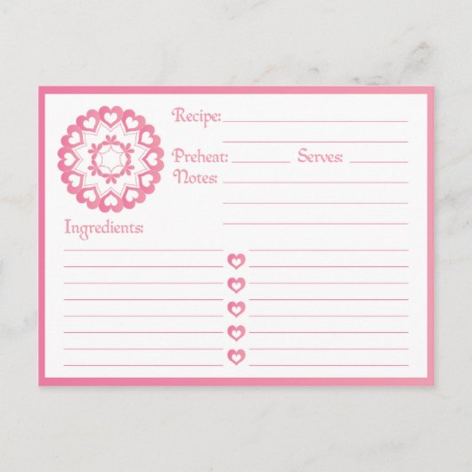 Verbonden door Love Pink Recipcard Briefkaart (Voorkant)