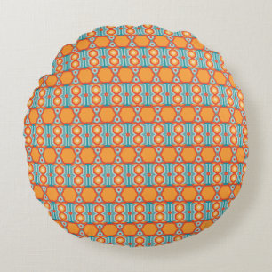 Verbonden geometrisch patroon met levendige kleure rond kussen