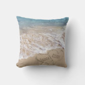 Verbonden harten in strandzand met oceaan surf kussen (Voorkant)