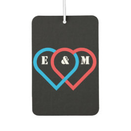 Verbonden harten. Letters kunnen worden aangepast Luchtverfrisser