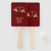 Verbonden harthuwelijk Datum Achternaam Handje Fan Handwaaier (Voorkant en achterkant)