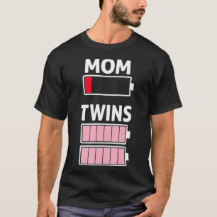 Verbonden mam met lage batterijduur voor tweelingm t-shirt