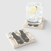 Verbonden met de slagers stenen onderzetter (Zijkant)