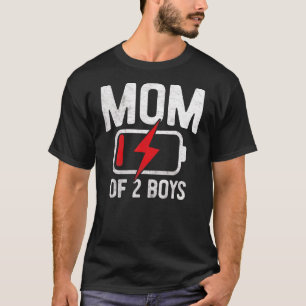Verbonden moeder van 2 jongens - Lage batterijduur T-shirt