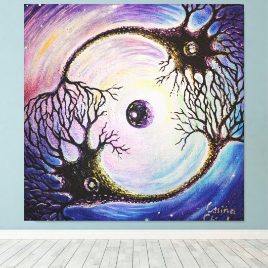 Verbonden neuronen canvas afdruk (Insitu (Houten vloer))