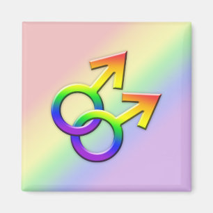 Verbonden Rainbow Male Symbolen Magnet 01 Magneet
