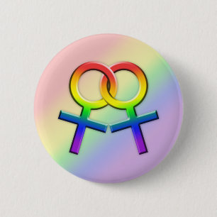 Verbonden Vrouw Symbolen voor regenboog Button 01