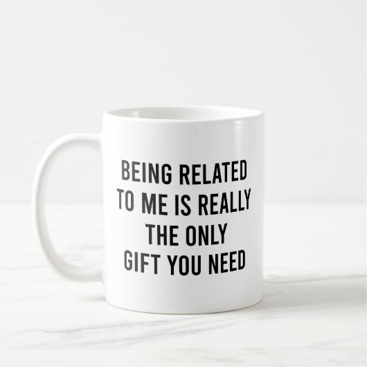 Verbonden zijn met mij is echt het enige geschenk  koffiemok (Links)