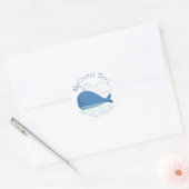 Verboren walvis ronde sticker (Envelop)