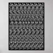 Verborgen 3D Stereogram Poster - Jolly Roger, B&W (Voorkant)