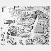 Verborgen Afbeeldingen Kinderen in de sneeuwbak Fleece Deken (Voorkant (Horizontaal))