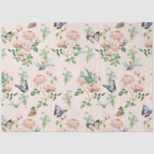 Verborgen Fairy Blush Roze Bloemen Dragonfly Vlind Tissuepapier