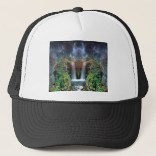 Verborgen Gezichten in Fantasie Watervallen Trucker Pet