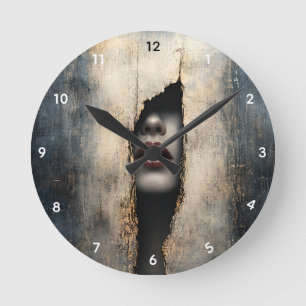 Verborgen Identiteit Surrealistische Wandklok Ronde Klok