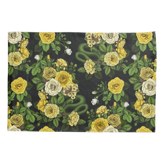 Verborgen in de rozen, geel en groen kussensloop (Achterkant-Links)