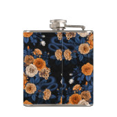 Verborgen in de rozen, oranje en blauw heupfles (Achterkant)