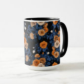 Verborgen in de rozen, oranje en blauw mok (Voorkant rechts)