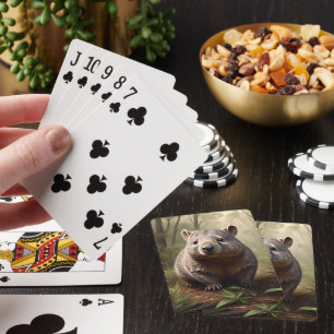 Verborgen in de Struik: een Aussie Wombat in het w Pokerkaarten