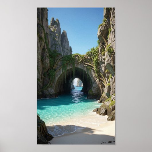 Verborgen Inham Met Turkoois Water Poster (Voorkant)
