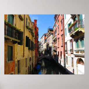 Verborgen kanaal in Venetië - Poster