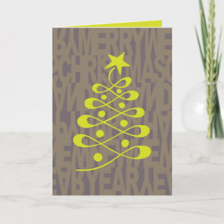 Verborgen kerstkaart bruin feestdagen kaart