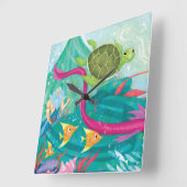 Verborgen oceaanschatten vierkante klok (Hoek)