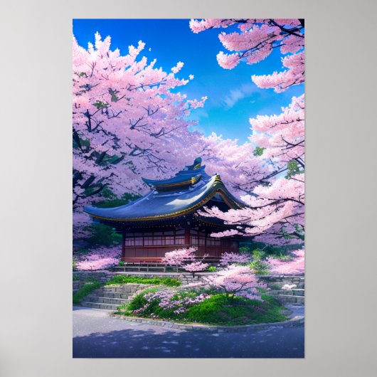 Verborgen Sanctuary, Cherry Blossom Shrine Poster (Voorkant)