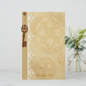 Verborgen sleutel - Stationery Steampunk Briefpapier (Staand voorkant)