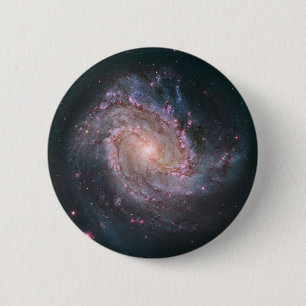 Verborgen spiraal Galaxy Messier 83. 2 Ronde Button 5,7 Cm