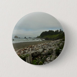 Verborgen strand I in Redwood National Park Ronde Button 5,7 Cm