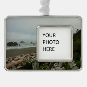 Verborgen strand I in Redwood National Park Verzilverd Kader Ornament