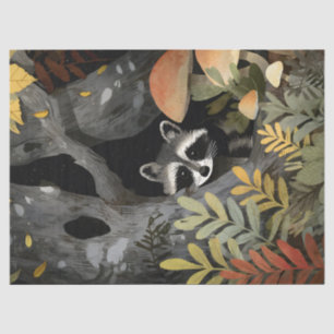 Verborgen wasbeer grillige illustratie Decoupage Tissuepapier