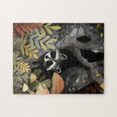 Verborgen wasbeer grillige illustratie legpuzzel (Horizontaal)