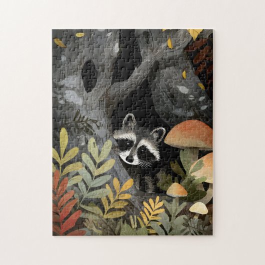 Verborgen wasbeer grillige illustratie legpuzzel (Verticaal)